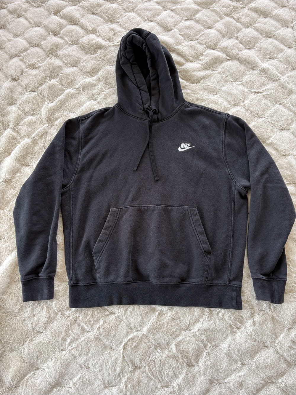 Nike Black Men's Hoodie with White Swoosh
